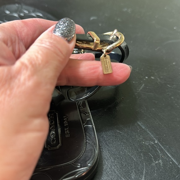 Black‎ Coach Jelly Sandal with Black Medallion, Size 8 - Picture 6 of 7